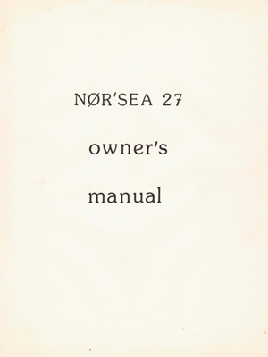 1978 Nor'Sea 27 Owner's Manual